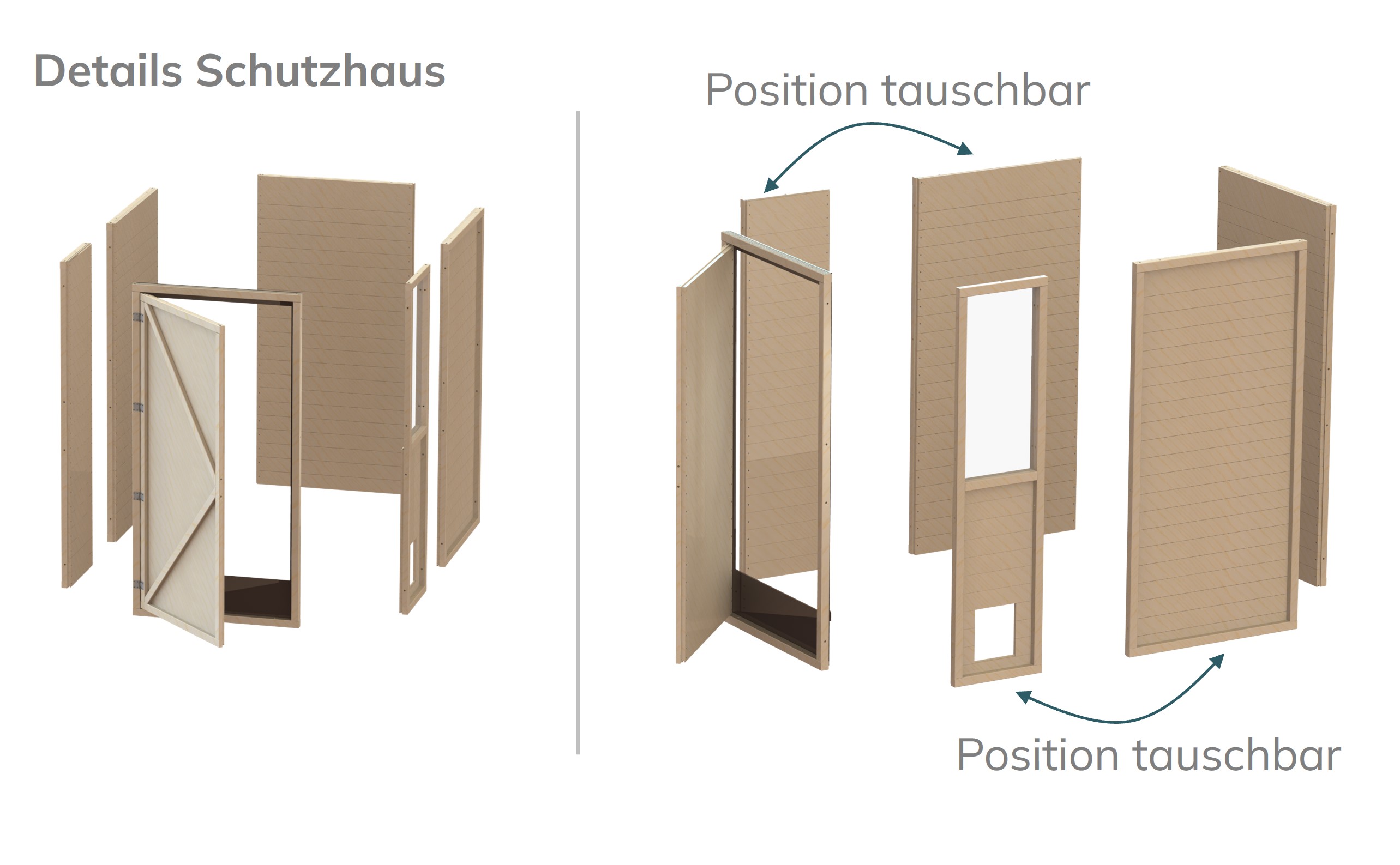 1,5m Tiefe: Gehege / Voliere mit Schutzhaus