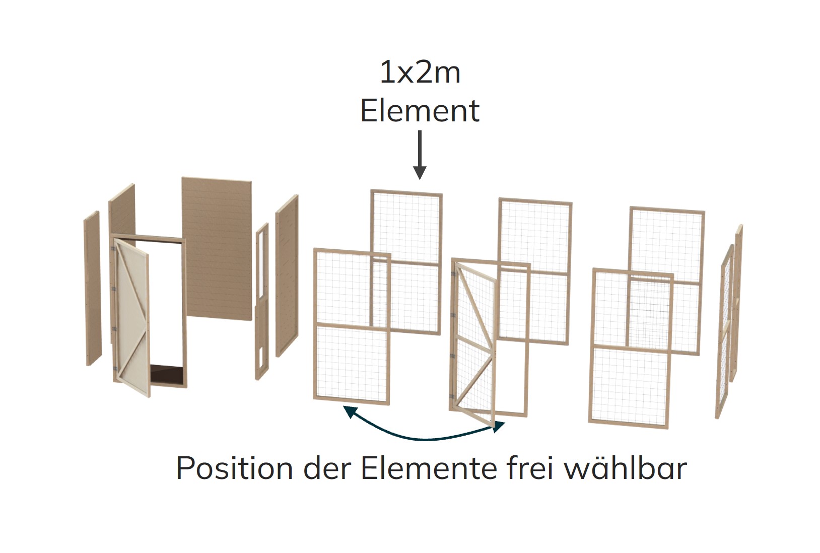 1,5m Tiefe: Gehege / Voliere mit Schutzhaus